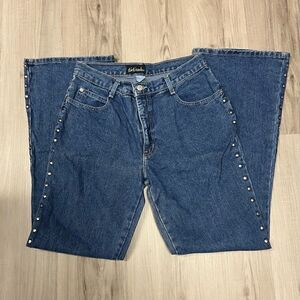 Vintage 90’s Girlfriends LA mid waist flare jeans with studs sz 17 EUC